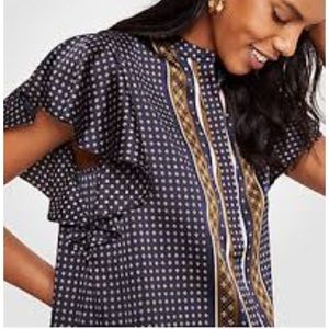 FLORAL SCARF FLUTTER TOP